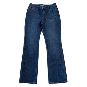 Chico's Platinum Women Bootcut Straight leg Jeans Size 0.5 or 6 Dark Blue Denim